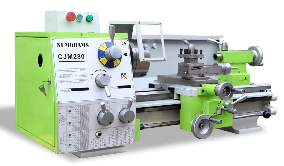 Загальний вигляд токарно-гвинторізного верстата Numobams SJM280 Numobams SJM280 Загальний вигляд токарно-гвинторізного верстата